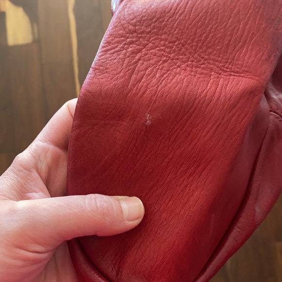 Red Leather Shoulder Bag - from Paris! - Picture 9 of 9